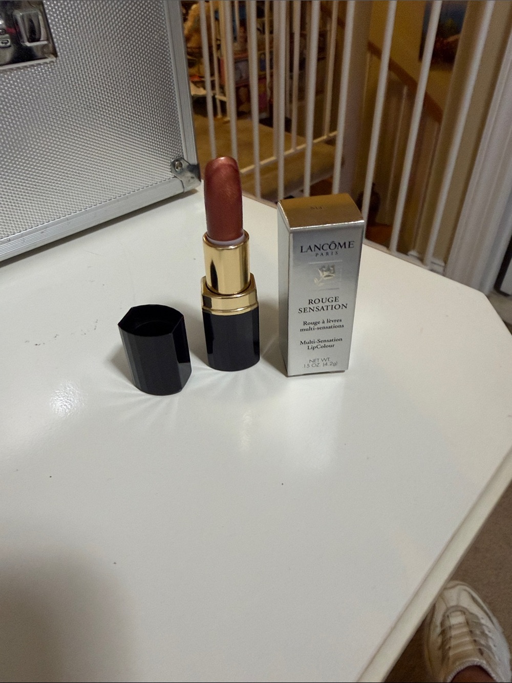 Lancome Rouge Sensation Lipstick - Shimmery Rose Brown shade is called Mars